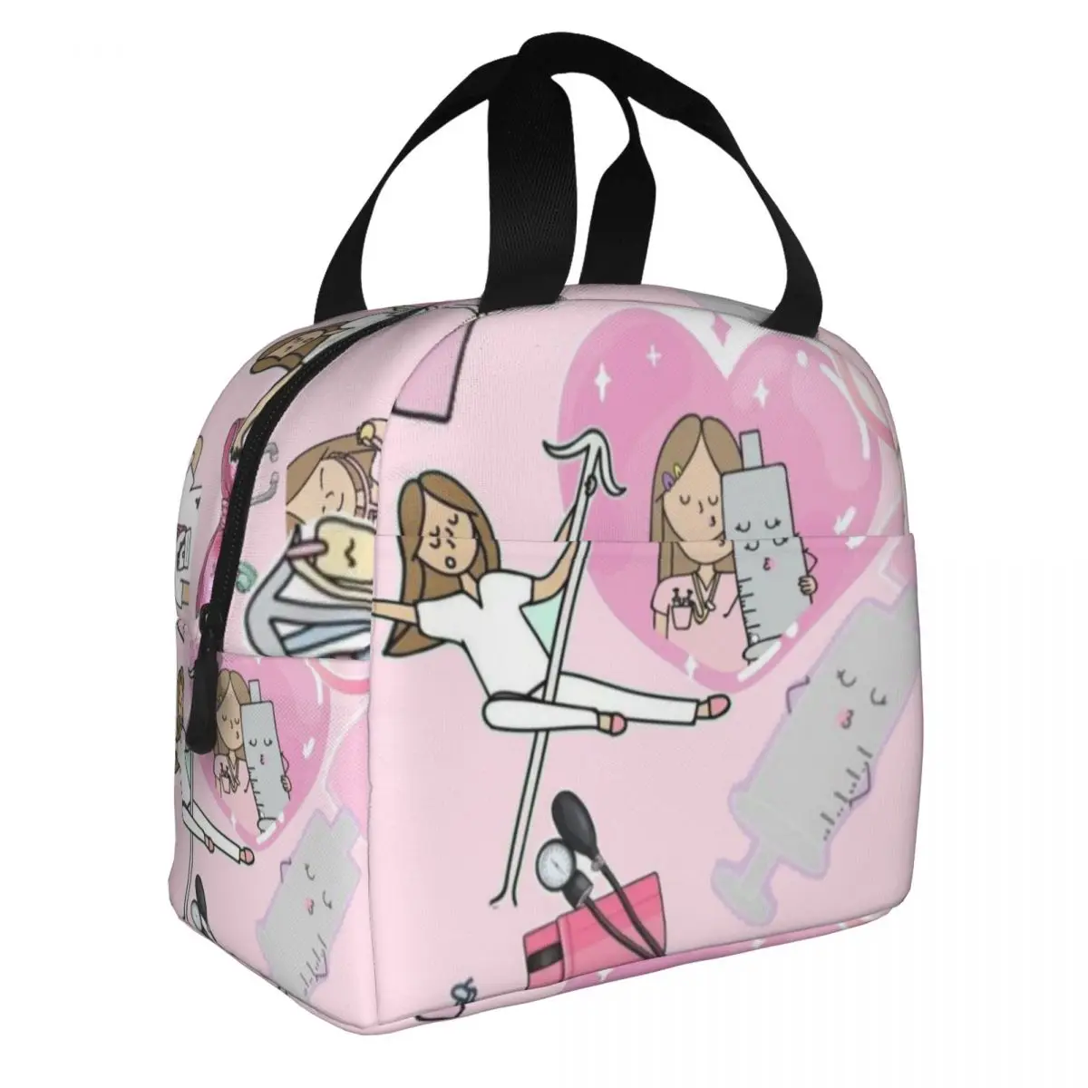 Enfermera En Apuros Doctor Nurse Medicine Insulated Lunch Bag for Outdoor Picnic Waterproof Thermal Cooler Bento Box