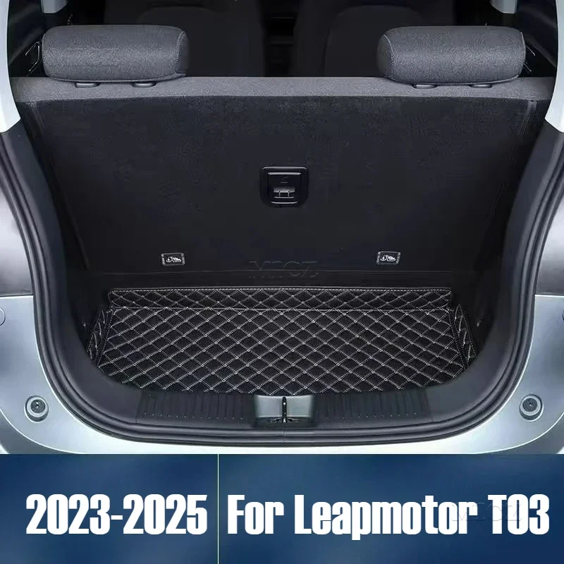 

Для Leapmotor T03 2023 2024 2025 автомобильные аксессуары багажник водонепроницаемый лоток противоскользящий багажник задний напольный коврик для багажника коврик для хранения