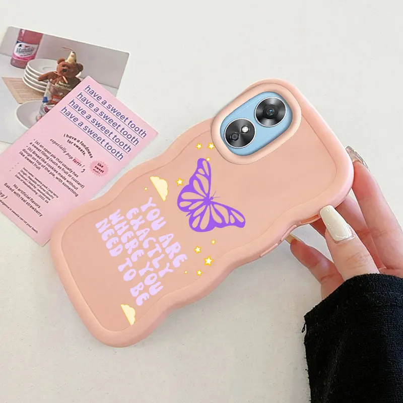 Butterfly Fashion Phone Case for OPPO A16K A17 A38 A57 A58 A60 A76 A58 A78 A79 A98 4G 5G Soft Coque Cover Protect Shell Girl