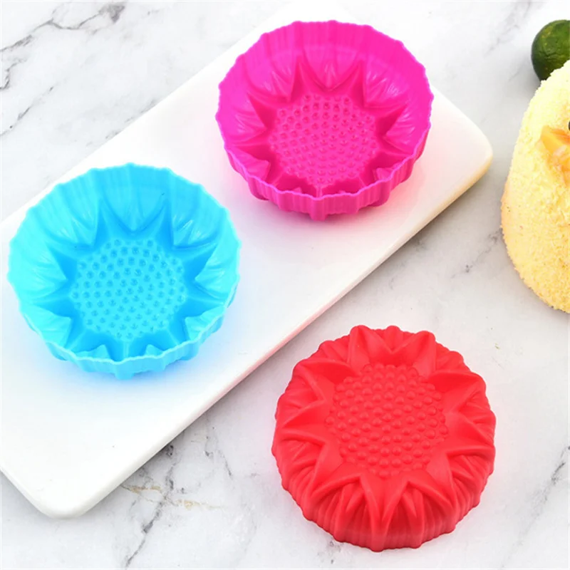 Silicone Chrysanthemum Cupcake Liners Reusable Baking Cups Nonstick Easy Clean Pastry Muffin Molds