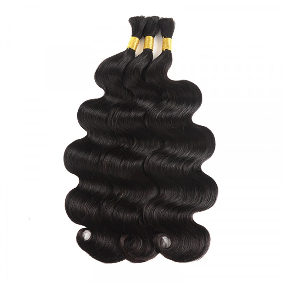 Extensions de cheveux humains bouclés brésiliens pour tresses Boho, vague de corps en vrac pour tressage, sans trame, 10A