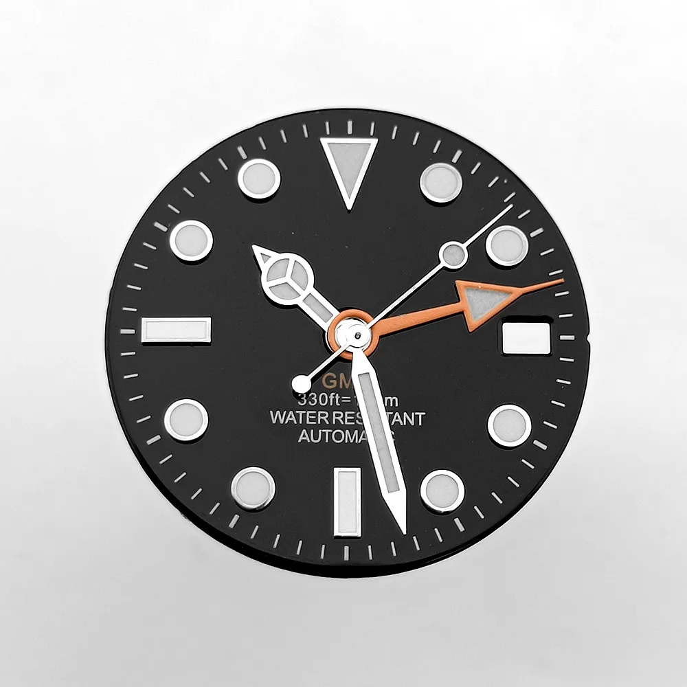 28,5 m Zifferblatt GMT Uhrenzifferblätter passend für NH34/NH35 Uhrwerk BGW9 Blaue Leuchtzeiger Uhrenteile Zubehör Zifferblatt Zeiger – Detail 8
