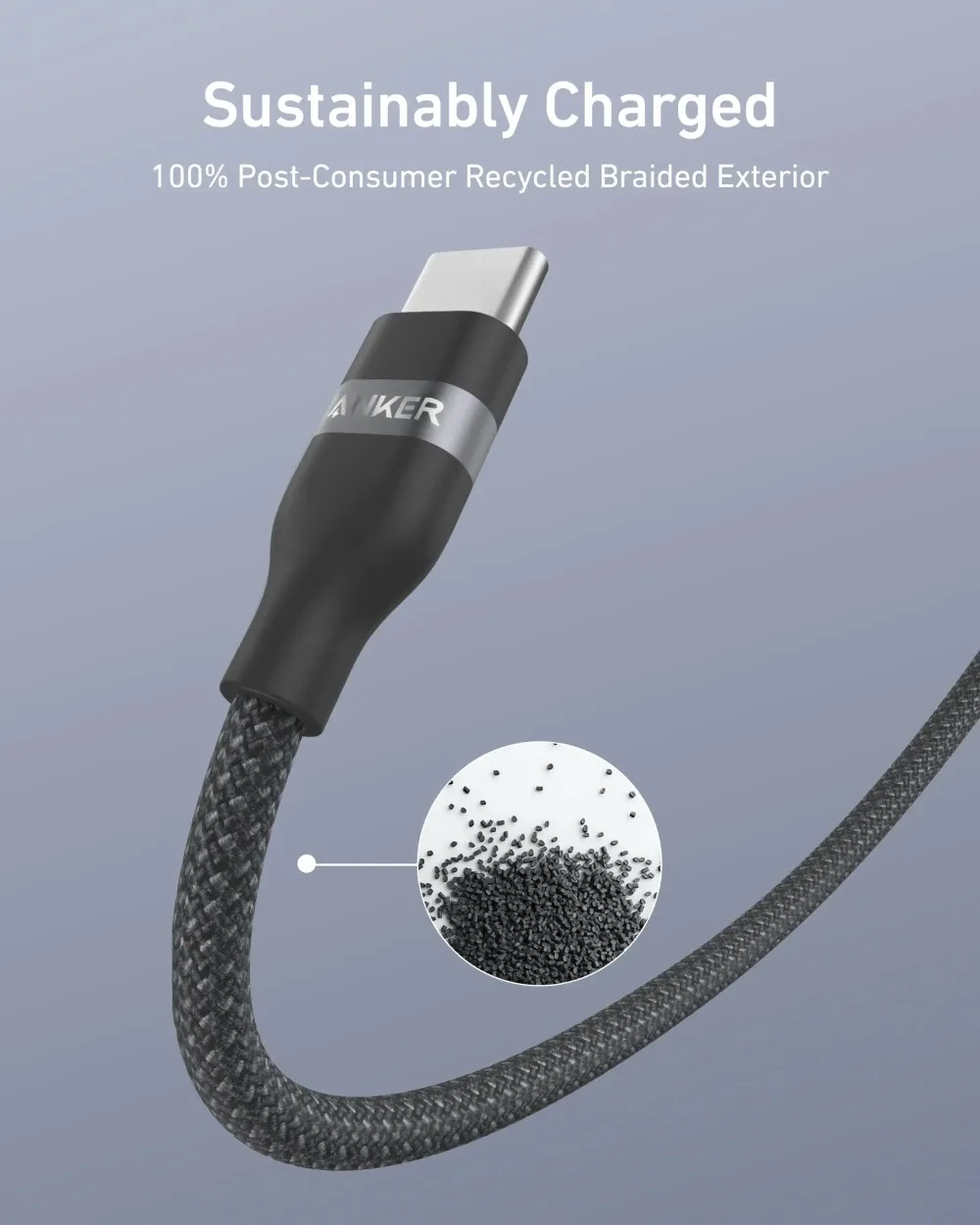 Kabel USB-C do USB-C Anker A82E2 (0,9 m / 1,8 m, 240W, Oplot z recyklingu) Szybka ładowarka typu C do iPhone 17/17Pro/17 Air — zdjęcie produktu 5