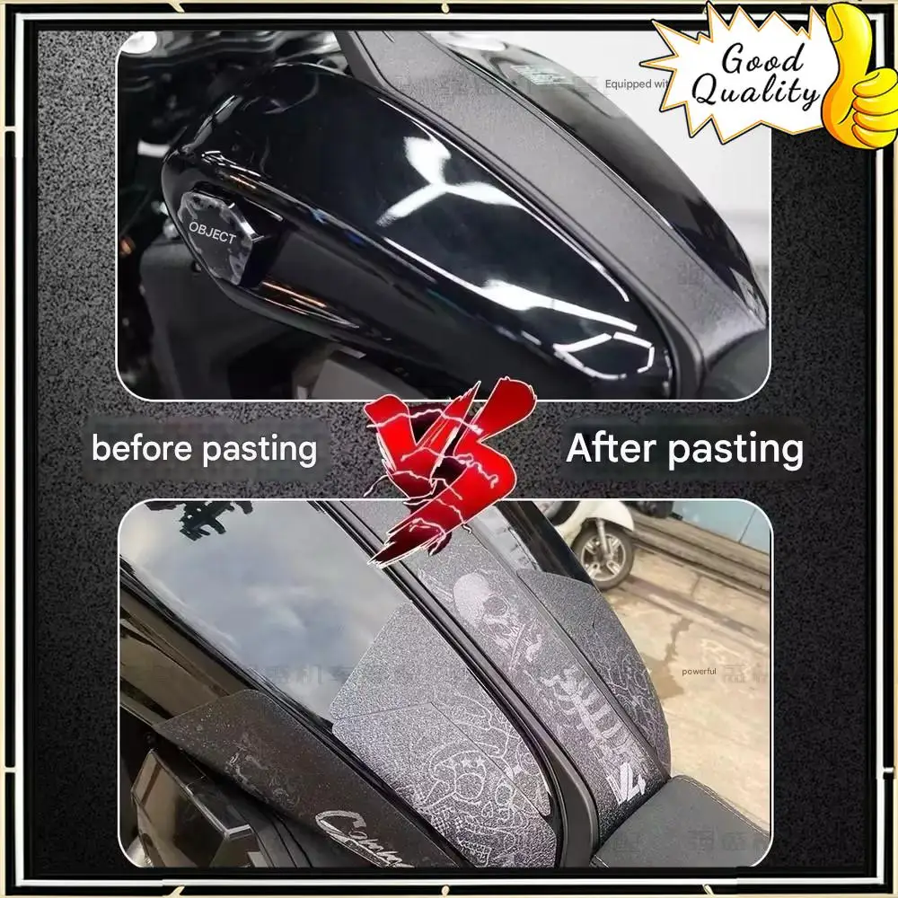 

For Benda Dark Flag 500 Darkflag 500 V4 Black Flag 500 frosted fuel tank sticker modified anti-slip fishbone sticker