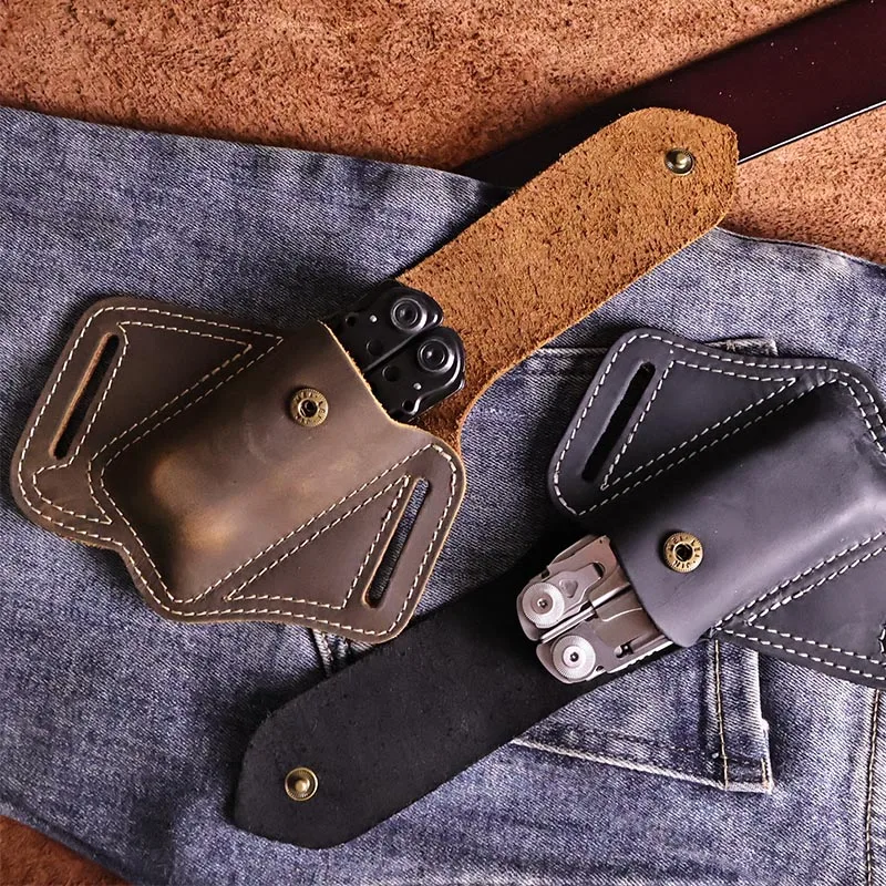 RIYAO-Bainha de couro genuíno para Leatherman, SOG Multitool, Suporte para ferramentas de trabalho ao ar livre, EDC cintura cinto bolsa, ferramentas