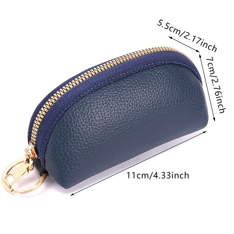 Men Lychee Patterned Soft Leather Fashionable Key Bag Zipper Cute Mini Zero Wallet Girl