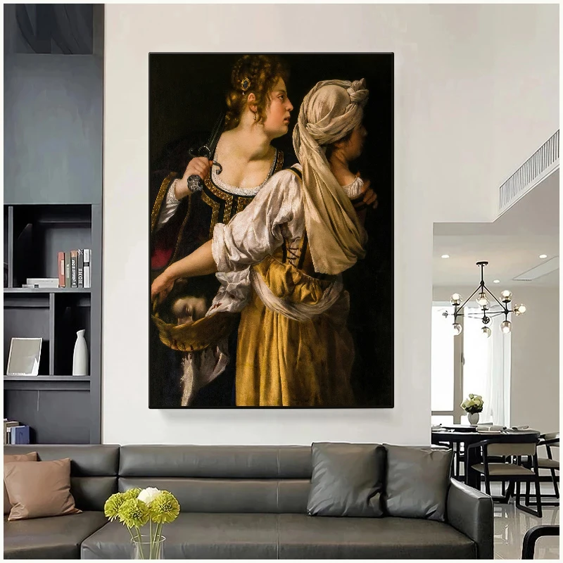 Renaissance Italian Baroque Vintage Feminist Poster Artemisia Gentileschi Artists Canvas Painting Wall Art for Room Home Decor