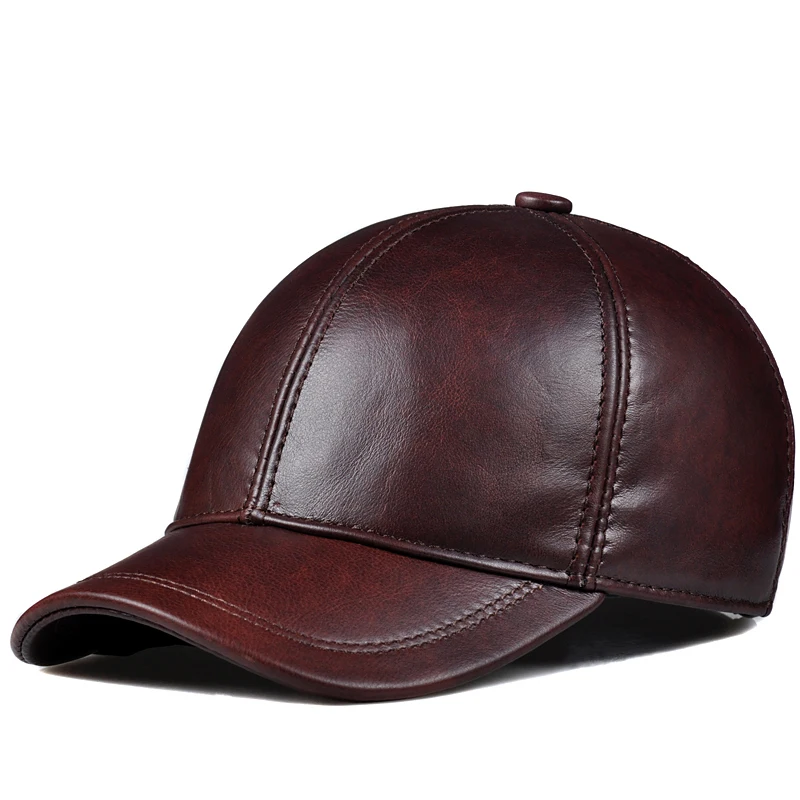 

Spring Genuine Leather Baseball Sport Cap Hat Women's Men's Winter Warm Brand New Cow Skin Leather Newsboy Caps Hats 7 Colors