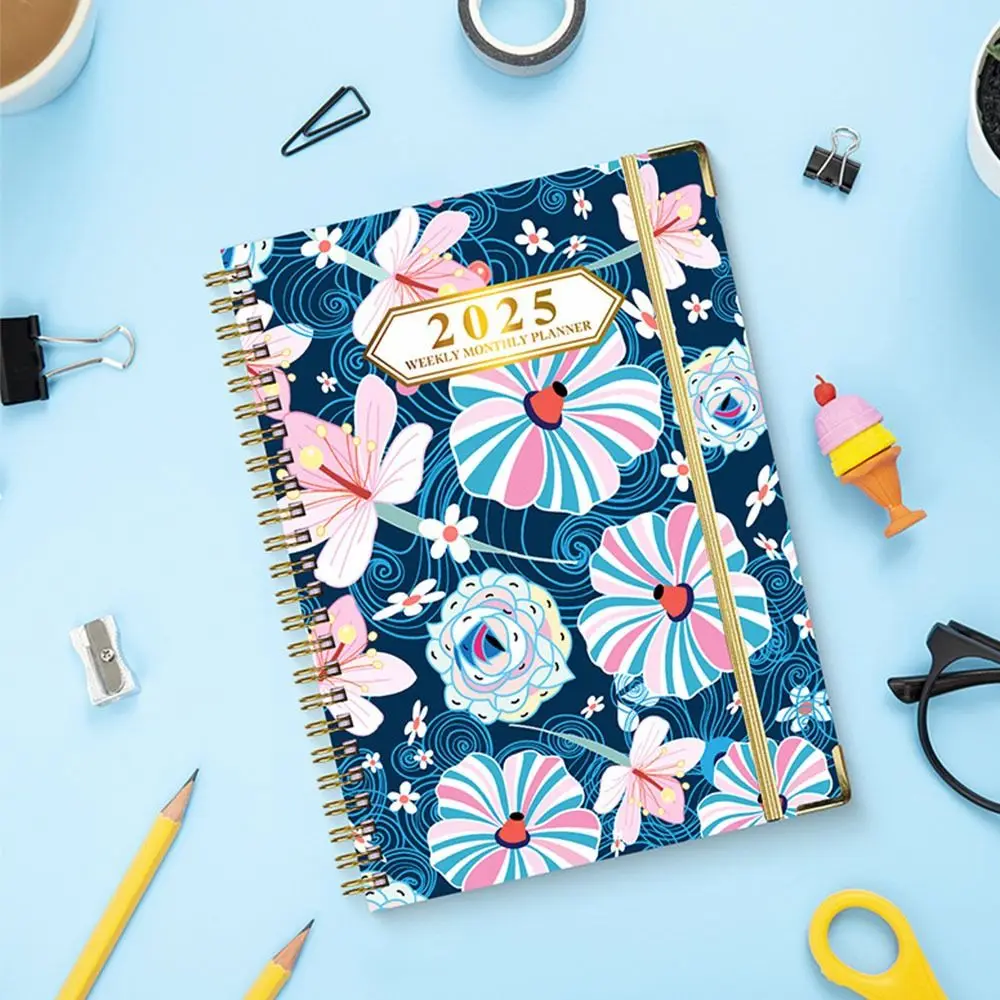 Thicken 2025 Agenda Planner Notebook Loose-leaf Coil Diary Weekly Planner A5 Schedules Notepad Time Organizer