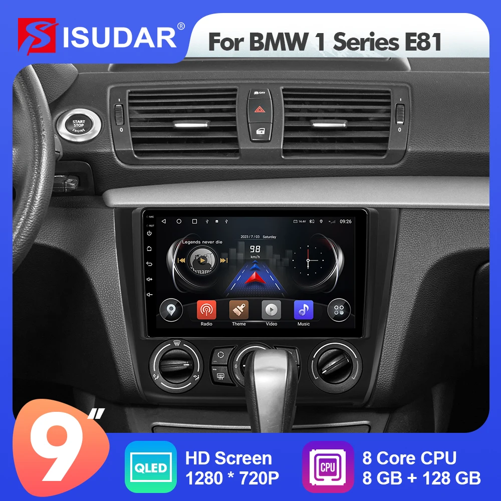 9  inch Isudar Android 12 Auto Radio Multimedia For BMW 1 Series E81 Car GPS Stereo auto radio No 2din