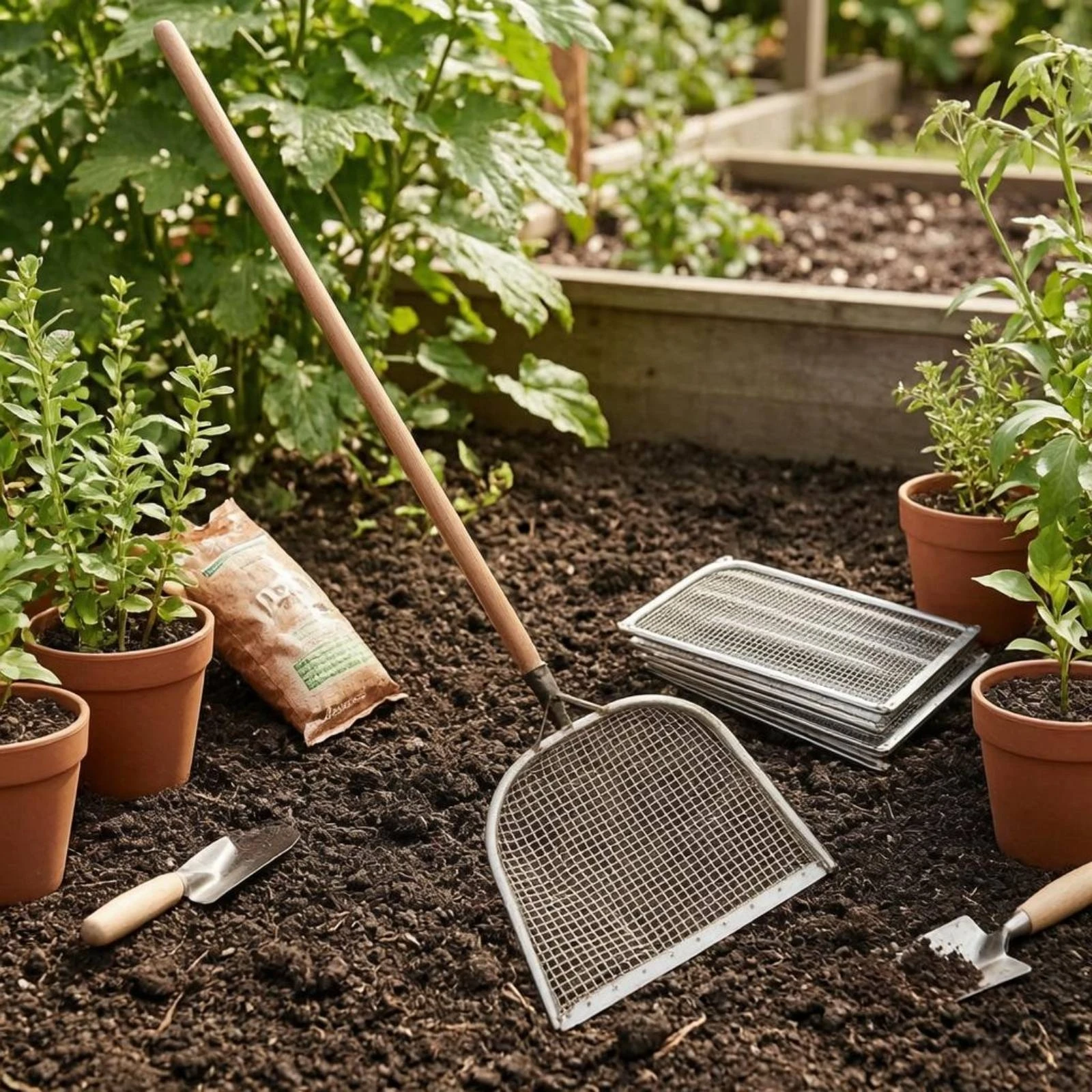 

Long Handle Soil Sifting Shovel Rust Resistant Wire Mesh Shovel Soil Sifting Screen Sturdy Duty Legume Harvesting Sifter