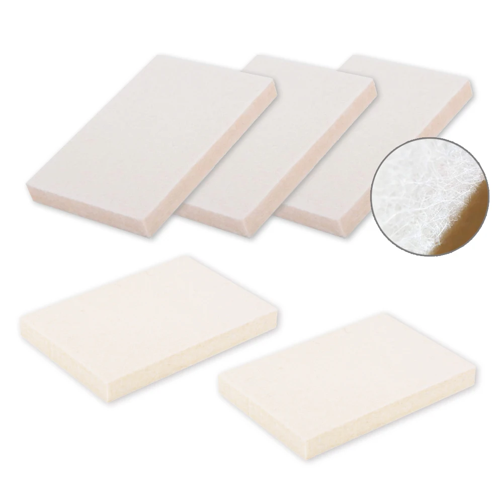 FOSHIO 5pcs 0.5Inch Thick Wool Squeegee For Car Film Vinyl Wrapping Soft Woolen Scraper Glass Cleaning Tools Decal Applicator