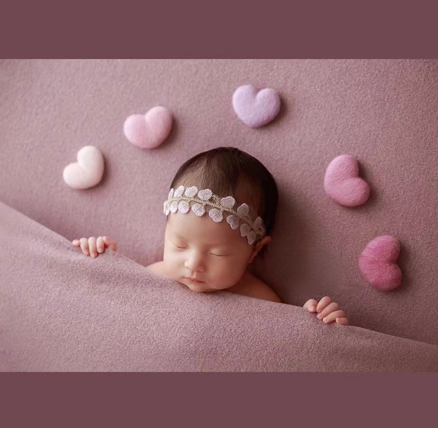 Newborn Photography Props Handmade Wool Felt Star Moon Diy Handmade Baby Jewelry Home Party Decor 5pcs/set