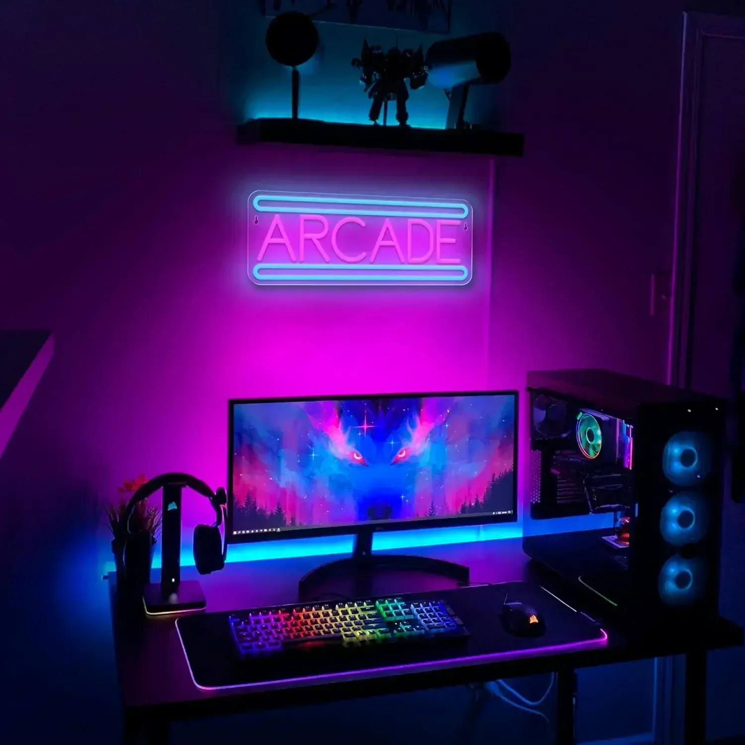 Arcade LED Neon Signs Arcade Neon Light Wall Decor for Game Room Business Game Room Birthday Party Gift for Kid USB Powered