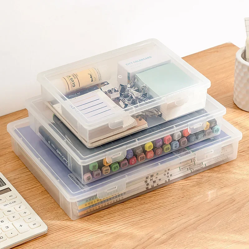 3 Pack A4 Size Organiser, Book Organiser, Office File Box, Transparent File Organiser, Children's Puzzle Organisers