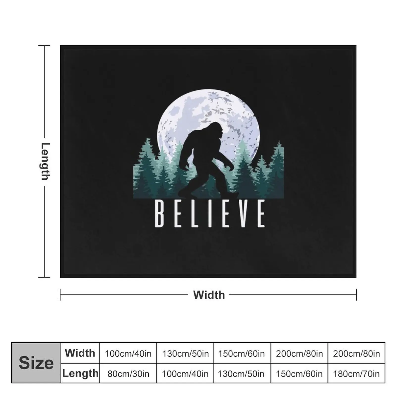 Bigfoot Believe | Sasquatch Throw Blanket Vintage Weighted Multi-Purpose Tourist Blankets