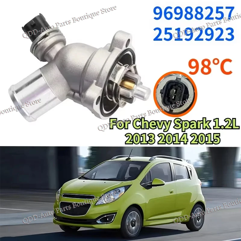 

98℃ 96988257 25192923 For 2013 2014 2015 Chevy Spark 1.2L Thermostat Housing Cover Assembly Suit Engine Cooling Systems