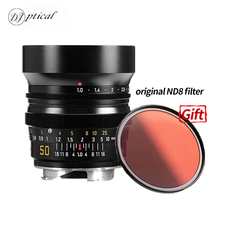 DJoptical NyctaLux 50mm F1.0 Lens Black Paint Manual Focus Lens for Leica M M3 M6 M9 M10 M240 Full Frame