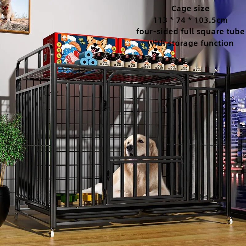 

Dog Large Medium Small Dog Thickened Dense Reinforced Square Tube Cage Teddy Gold Retriever