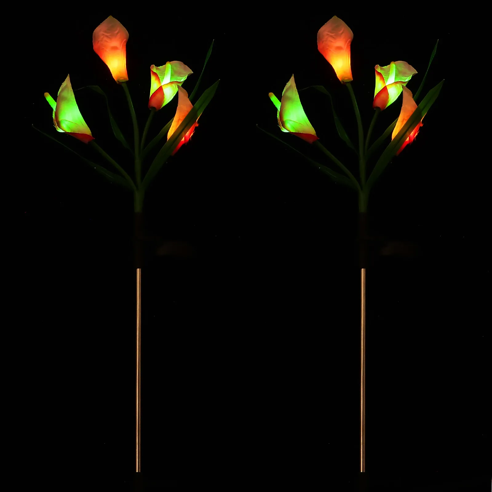 

2Pcs Solar Garden Flower Stake Lamp Outdoor Solar Lights Decorative Lawn Pathway Garden Lighting Yard Decor Outdoor Decor