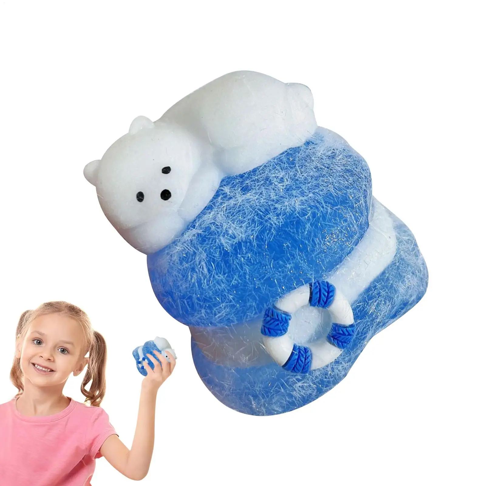 Jouet sensoriel à presser, ours polaire, Gadgets apaisants couchés sur Hamburger, jouet sensoriel pour adultes, employé d'enseignement, garçons et filles