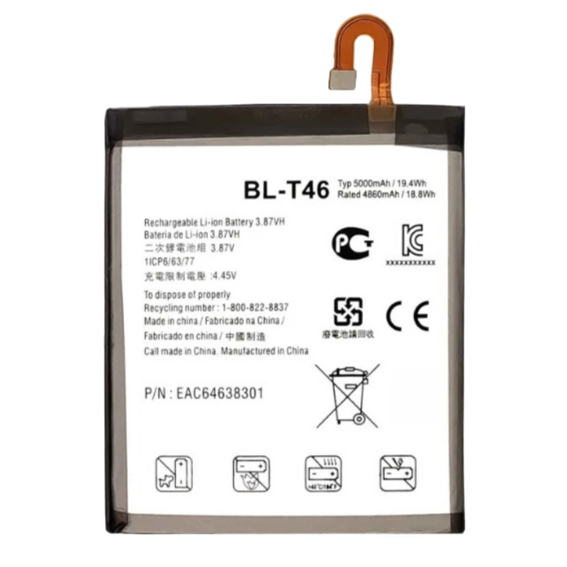 새로운 3.87V 5000mAh 휴대폰 배터리 BLT46 BL-T46 LG V60 ThinQ 5G V600QM5 LMV600VM V600VM 고품질