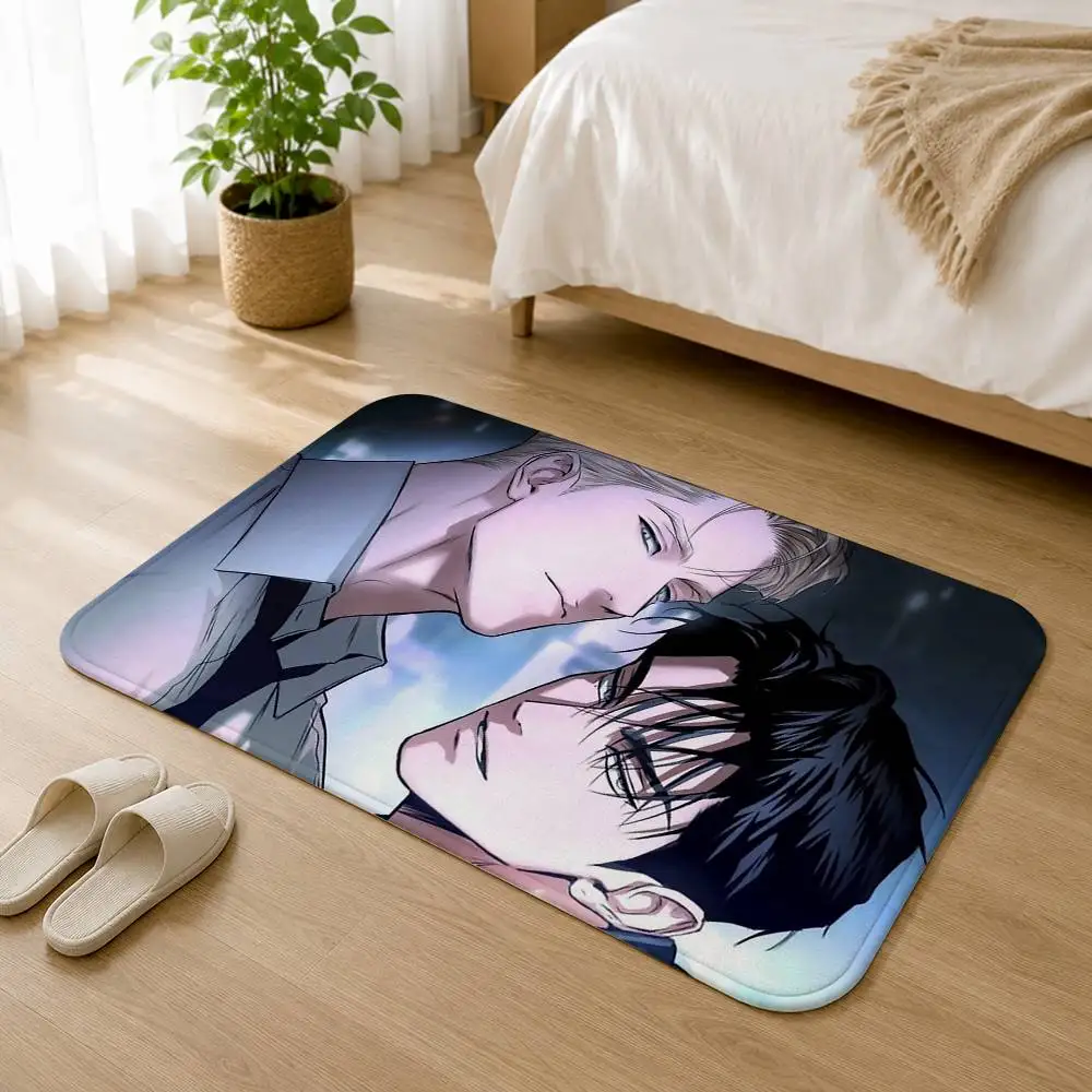 Manhwa FlashLight Yujin Aaron Anti‑Slip Floor Mat Short Plush Rug mat Soft Comfortable Machine Washable Home Decor