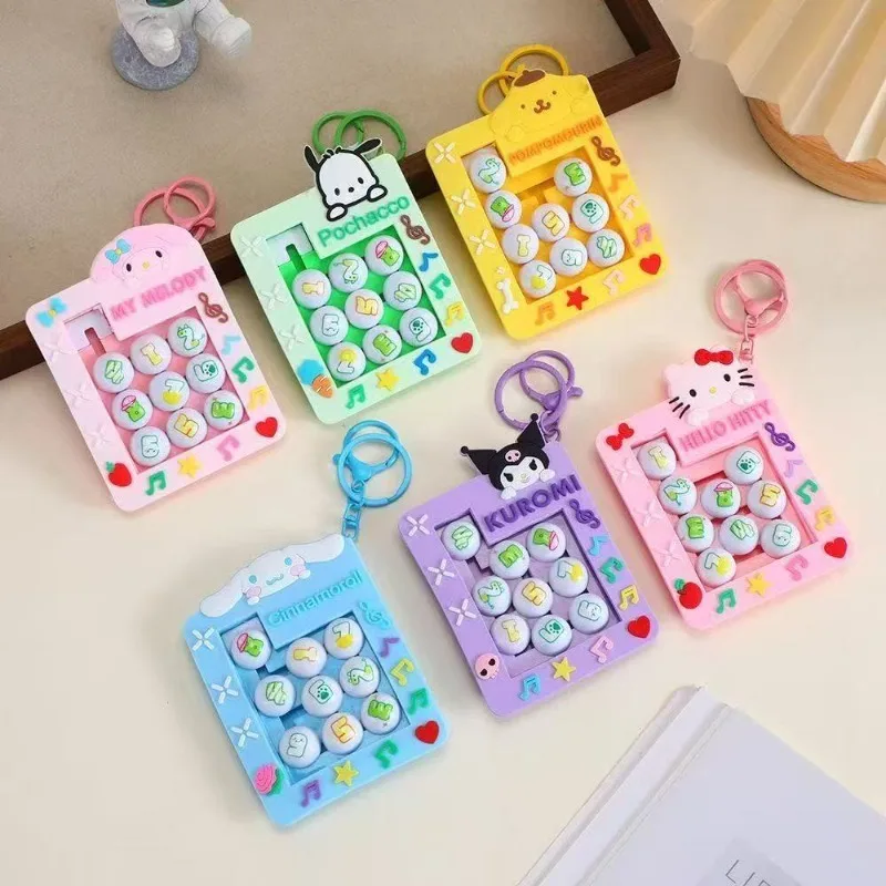 Sanrio Kawaii Hello Kitty Creative Stress Relief Keychain Japanese Cartoon Kuromi Melody Bag Pendant Children's Birthday Gift