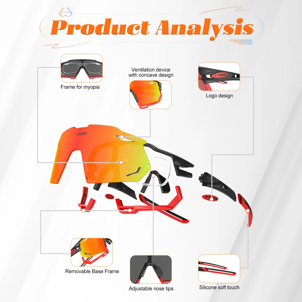 X-TIGER Cycling Polarized Glasses Bike Sunglasses Men Eyewear Sports MTB Outdoor Goggles Bicycle Women Sunglasses Multi Color