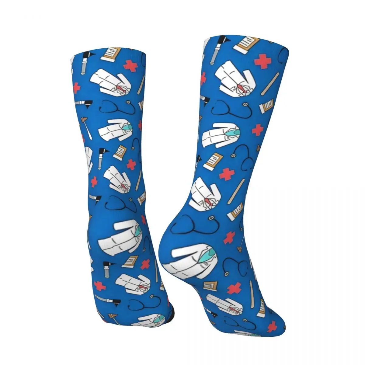 جوارب طبيب طبيب جوارب زرقاء مضحكة للزوجين جوارب تسلق مريحة تصميم شتوي جوارب مضادة للبكتيريا #4