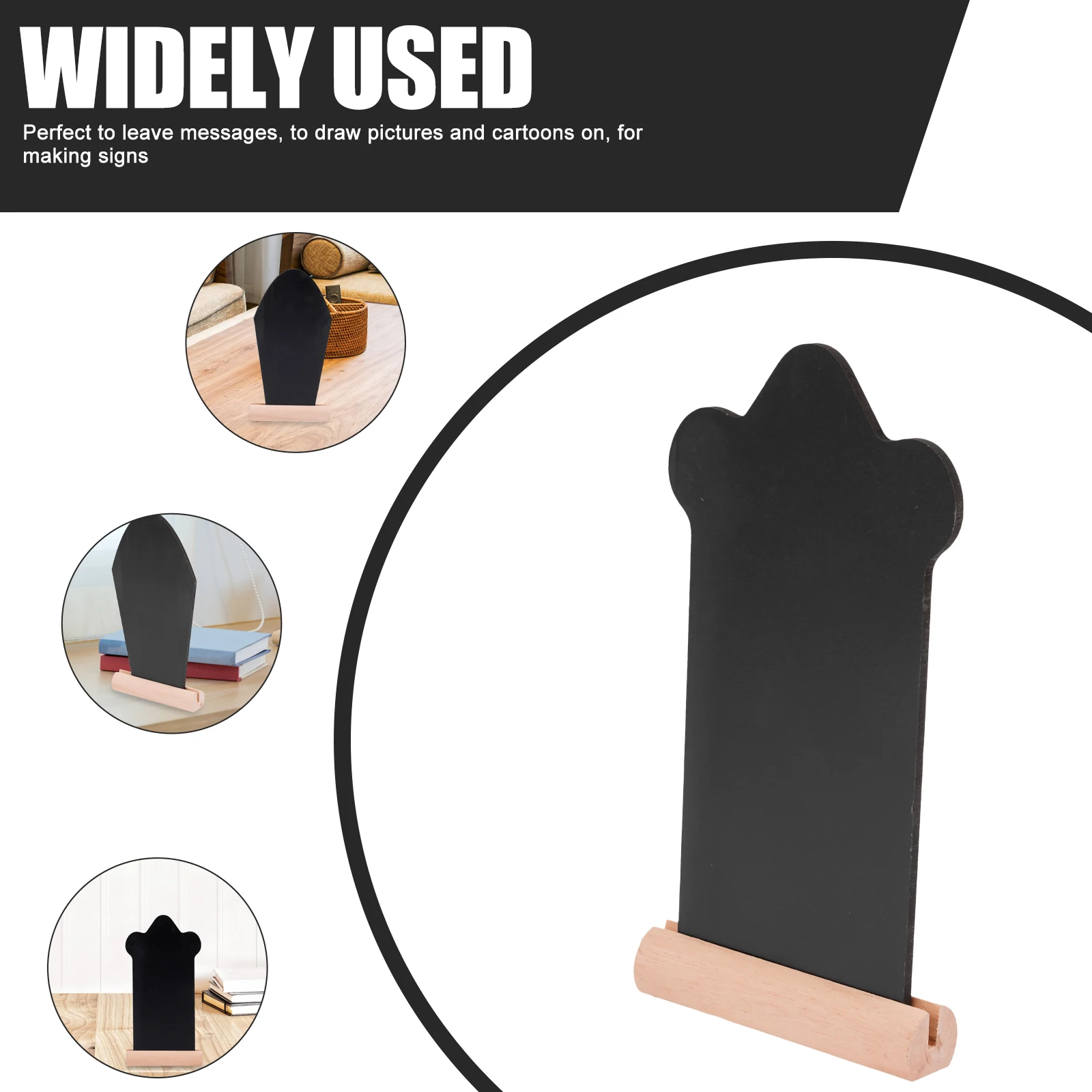 

2pcs Mini Wooden Blackboard Sign Double-Sided Easter Tombstone Ornament With Socket For Home Bar Decor Lightweight