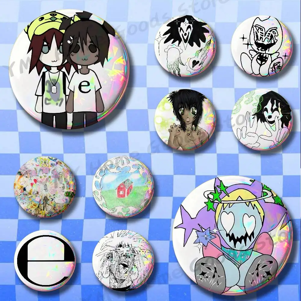 Ecco2k Drain Gang Vintage Anime Badges Pins Button Custom Anime Role Old-school Brooches Cartoon Collar Gifts