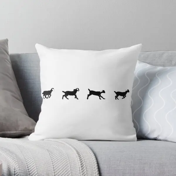 

Baby Goats Running Printing Throw Pillow Cover Fashion Fashion Sofa Soft Throw Case Square Decor Pillows not include One Side