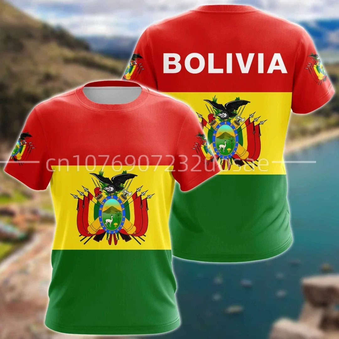 2024 Bolivia Flag T-shirt Guatemala 3D Print Street Harajuku Oversize O-Neck T-shirt Custom Name Men's and Women's Top