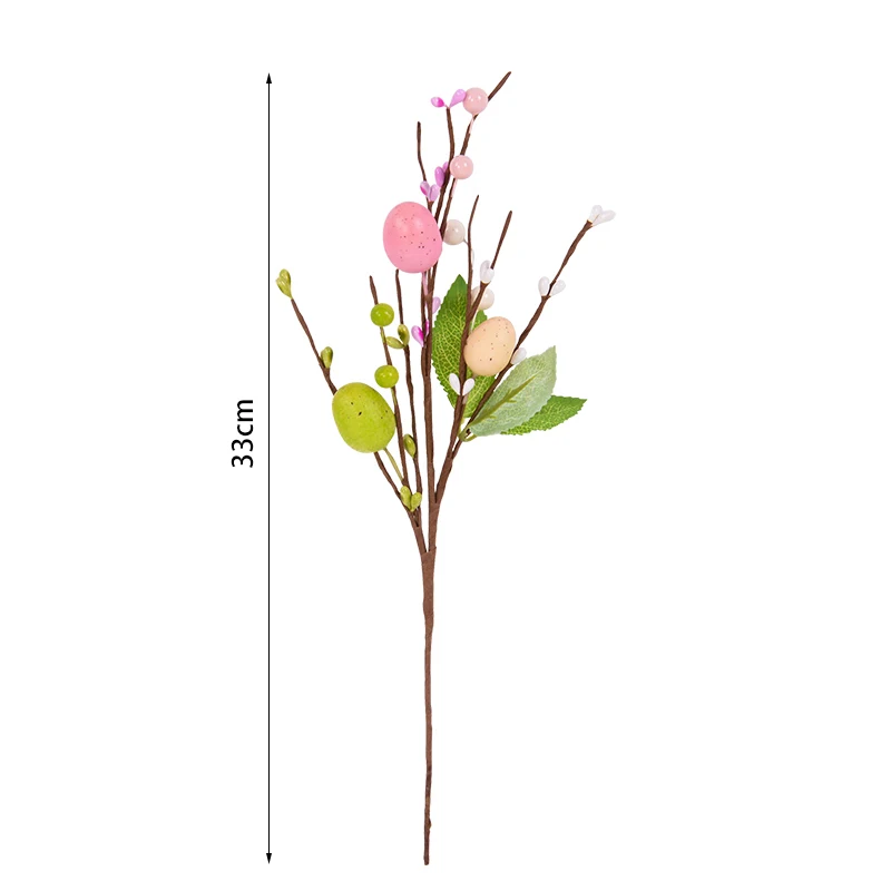 3/1pcs Easter Egg Tree Branch Colorful Painting Foam Egg Artificial Flowers 2024 Spring Easter Home Vase Decoration Fake Plant