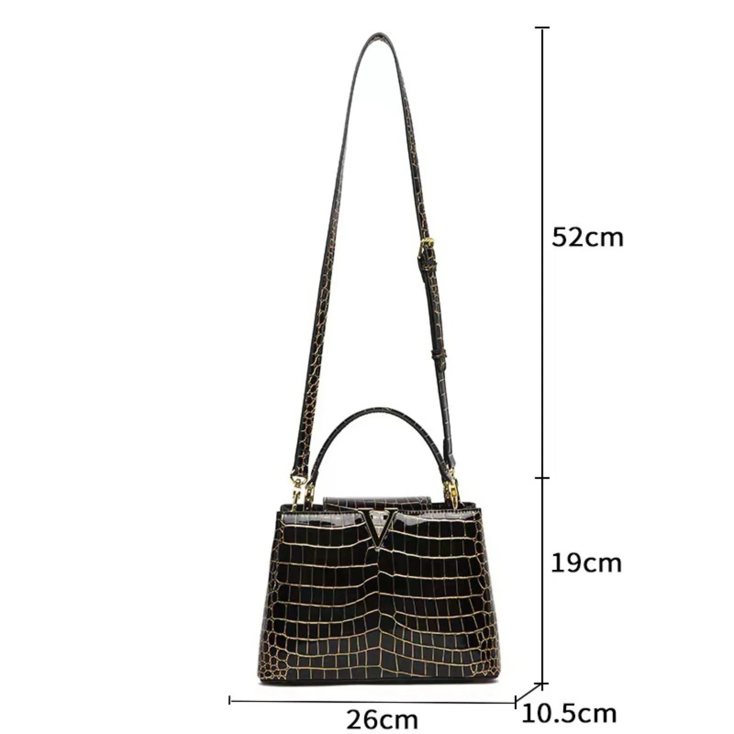 Genuine Leather 2024 Type Luxury Women Cowhide Trendy Crocodile Pattern Mommy Shoulder Casual Bag Tote Bag