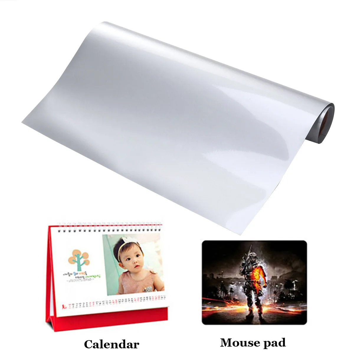 

1 Roll Pu Heat Transfer Vinyl Gloss Silver Film For T-Shirts Shoes Caps Bags Apparel Crafts Art Supplies Htv Material