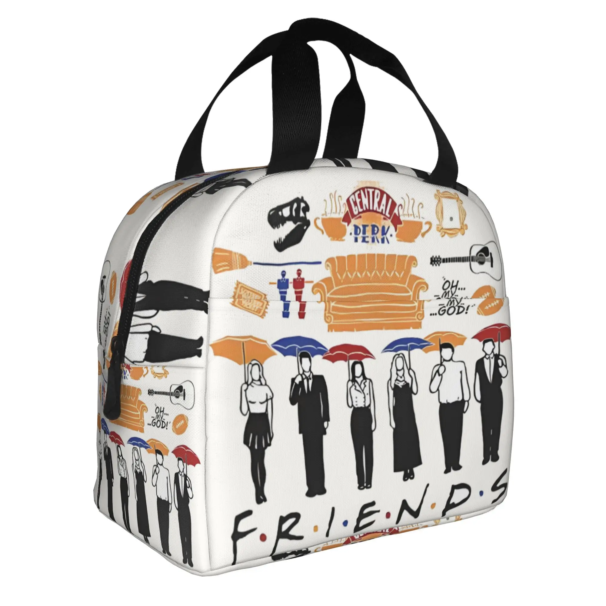 Friends TV Show Insulated Lunch Tote Bag for Women Funny Quote Resuable Thermal Cooler Food Lunch Box Work School Travel