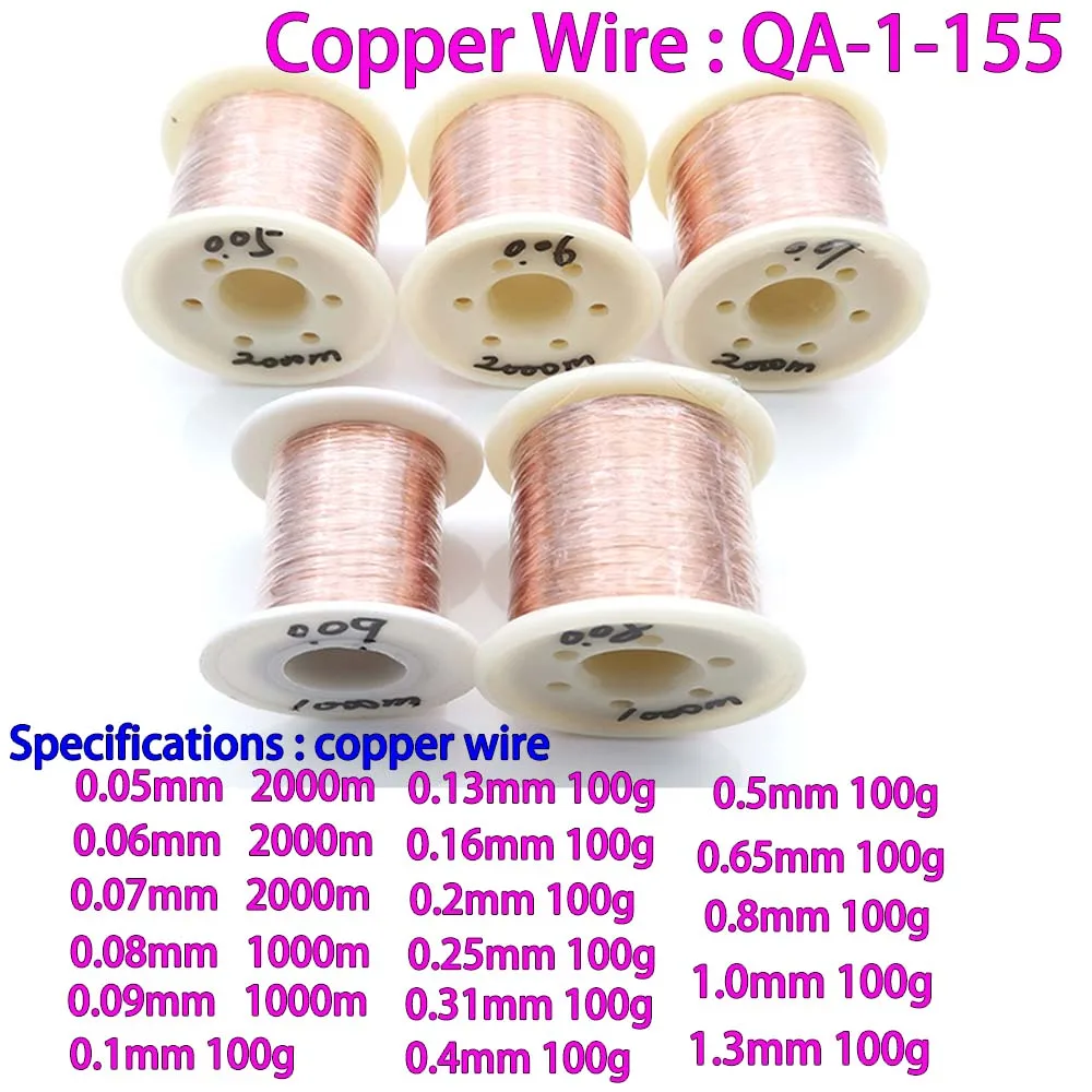 

0.05-1.3mm polyurethane Enameled Copper Wire Magnet Wire Magnetic Coil Winding wire For Making Electromagnet Motor Copper Wire