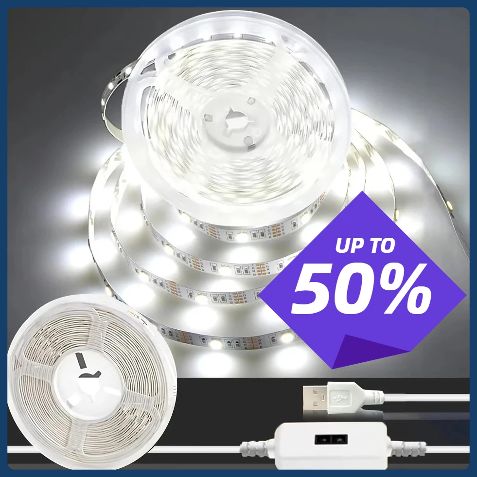 

【 High Quality Upgrade Switch】USB LED Strip Light With Hand Sweep Sensor ON/OFF Switch DimmableFlexible Tape Cabinet Room Decor