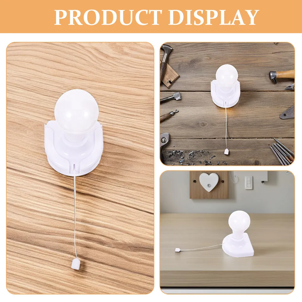 LED Pull Cord Night Light Compact Design Cabinet Wall Switch Soft Night Glow Energy Efficient Cabinet Lighting Kitchen Bathroom