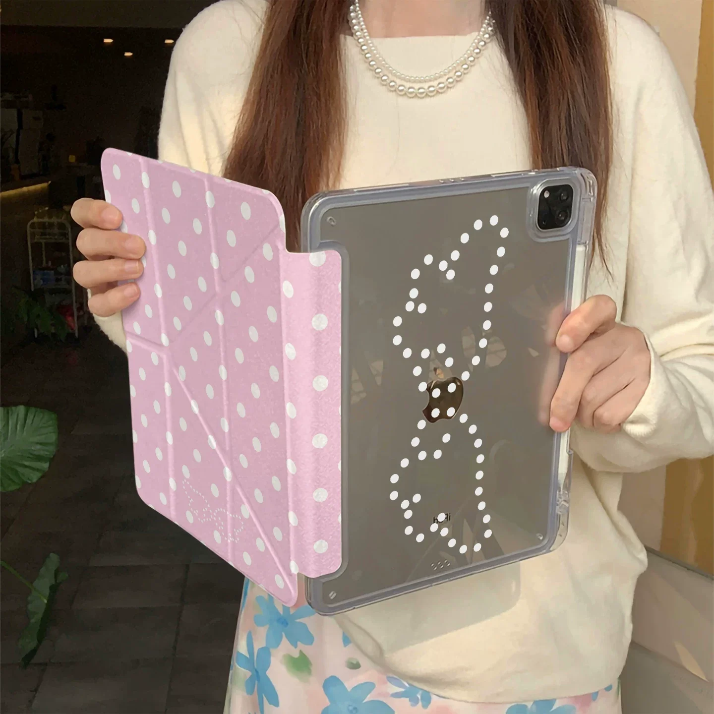 Korean Ins Wings Polka Dots Design - For iPad Case iPad 2025 Air 7 6 5 10 11 Pro 11