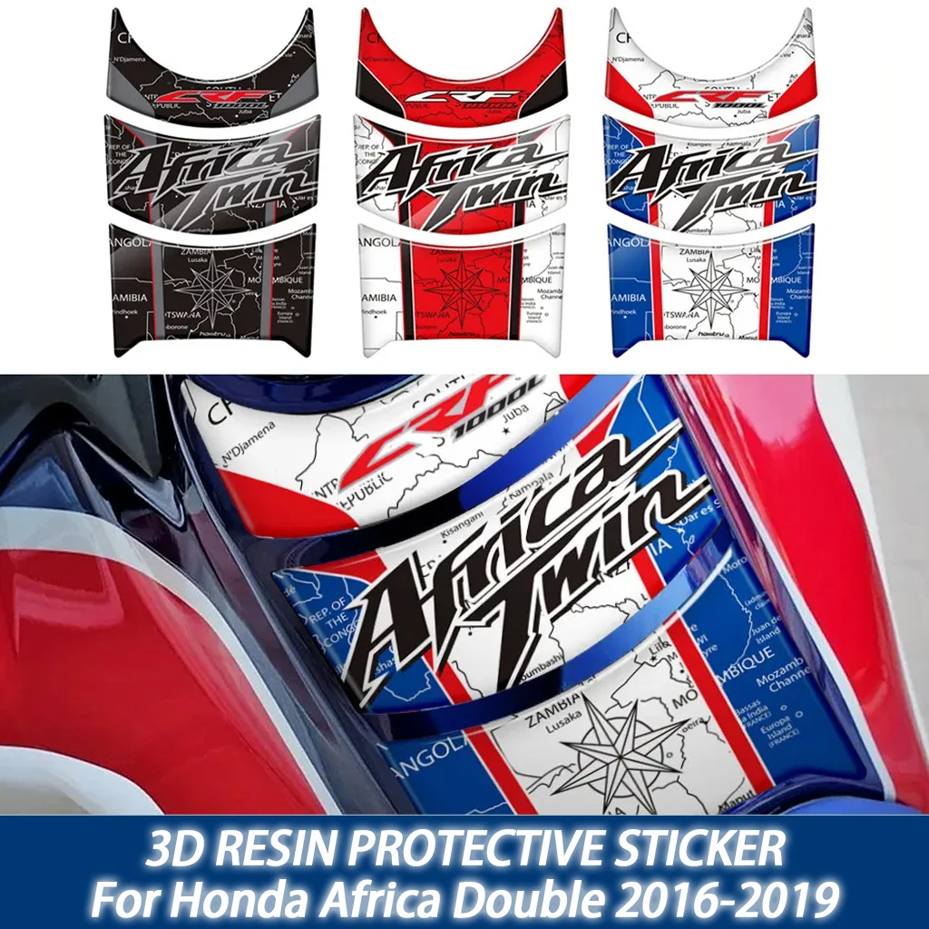 

For Honda Africa Double 2016-2019 3D resin motorcycle modification sticker, fuel tank pad protection sticker decoration