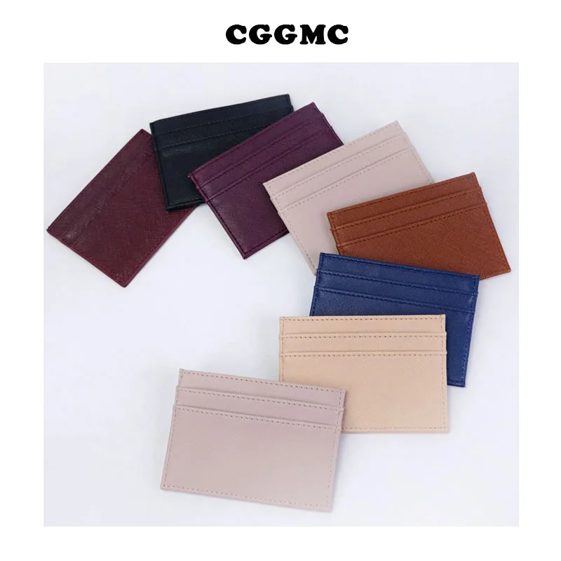 Free Custom Letters Saffiano PU Leather Card Holder Slim RFID Blocking Wallet DIY Initials Credit ID Case Bag Multiple Card Slot