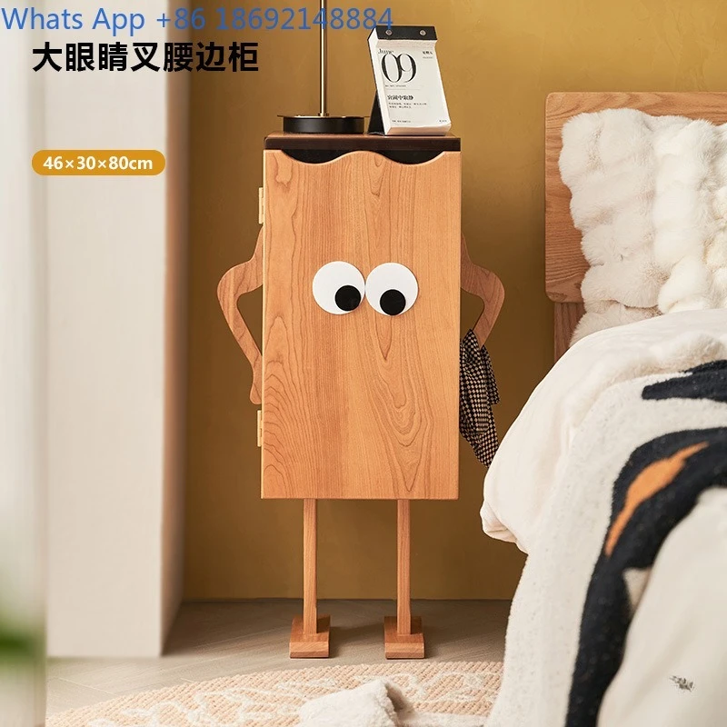 

Solid Wood Big Eyes Crossbody Sofa Side Cabinet Storage Cabinet Living Room Bedroom Side Table Bedside Cabinet