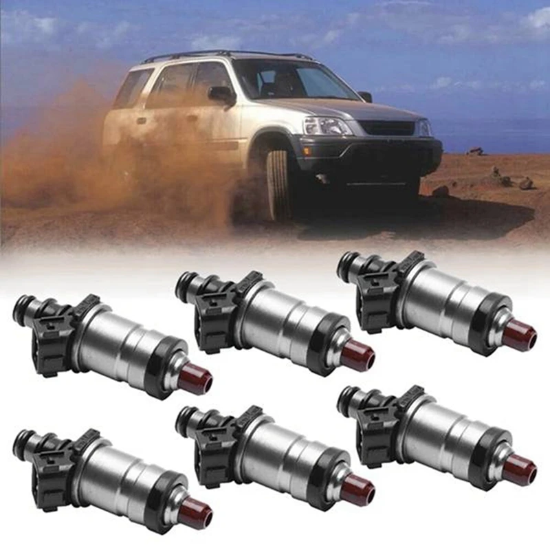 6Pcs Fuel Injectors 06164-P2J-000 For Honda Odyssey Acura CRV Civic Accord1.6L, 1.8L, 2.3L Spare Parts