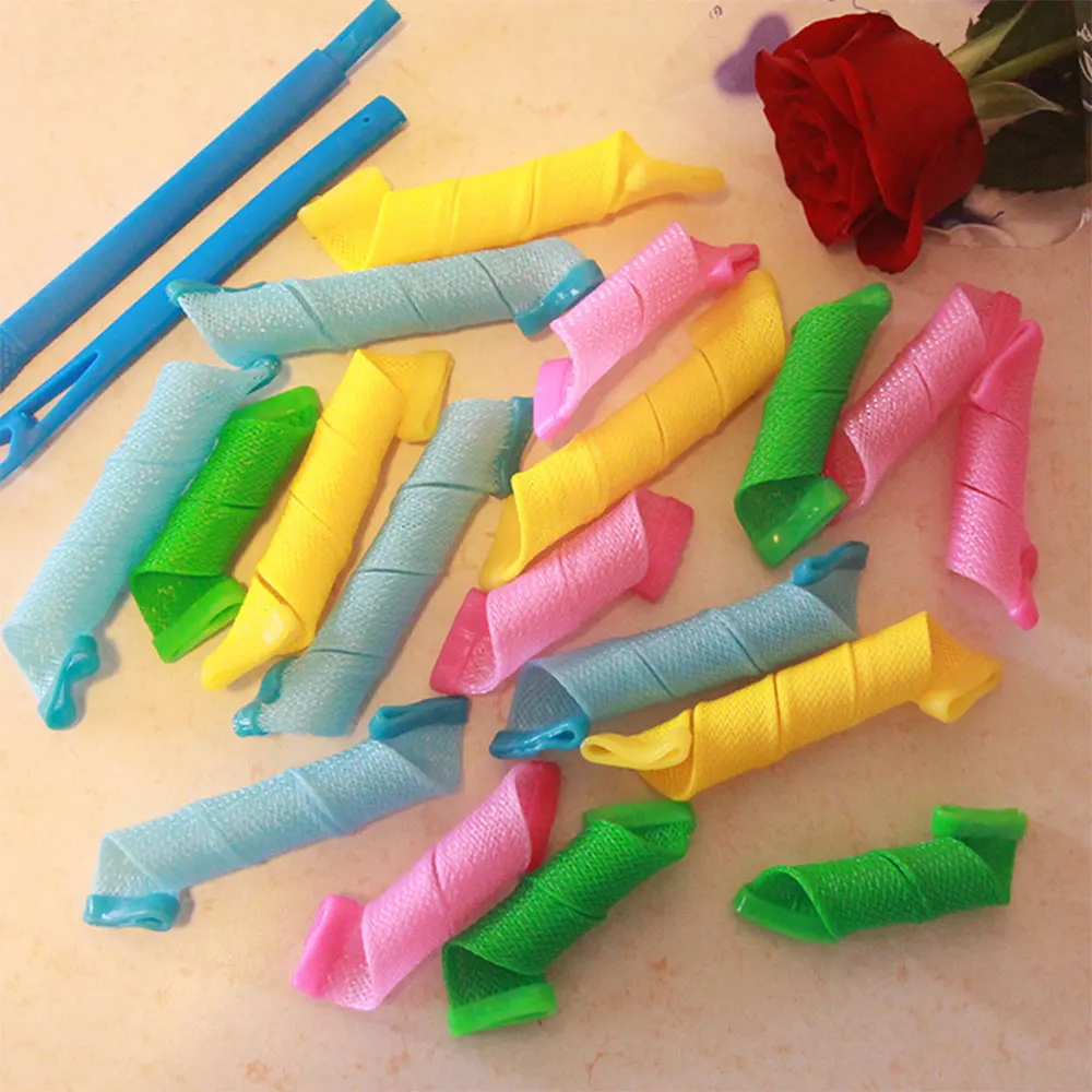 Multi Color Hair Curling Tool Plastic Lazy Person Big Wavy Hairstyle Maker Egg Roll Hairstyle Iron