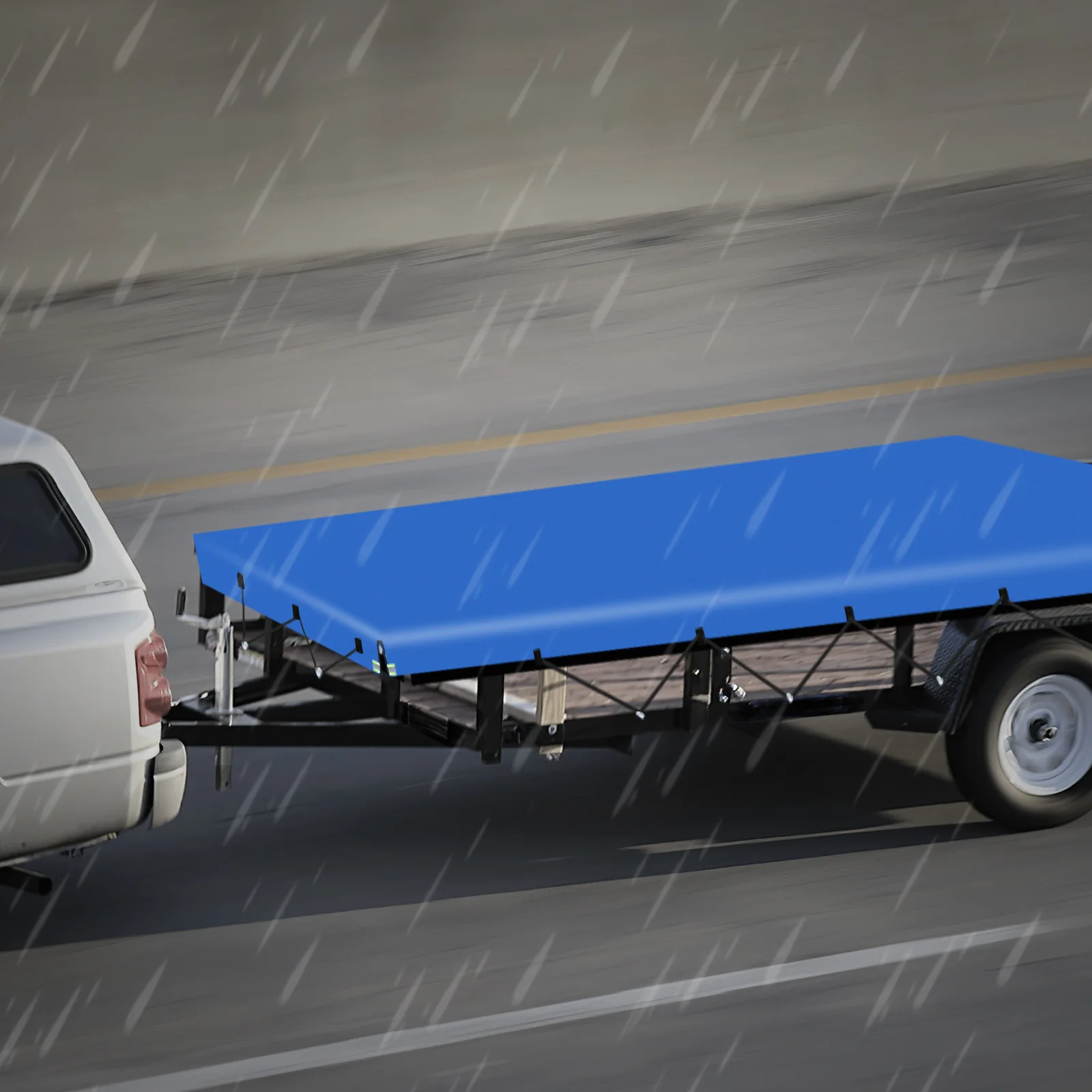 

Oxford Fabric Heavy Duty Utility Trailer Cover Outdoor Pickup Truck Bed Shade Uv Protection Foldable Truck Tarp Dump Cart Cover