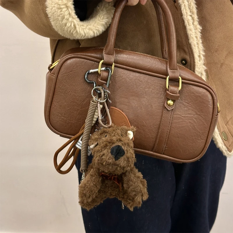 Cartoon Plush Puppy Bag Pendant Keychain Cute Animal Keyring Cute Stuffed Key Holder Bag Decoration For Girl Gifts