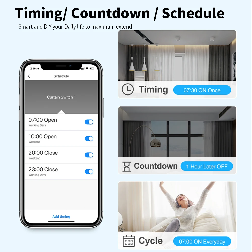 WiFi Tuya Smart Switch Support RF 433MHz Remote Control, On-Off Breaker Switch Work with Smart Life App Alexa Google Home image 5